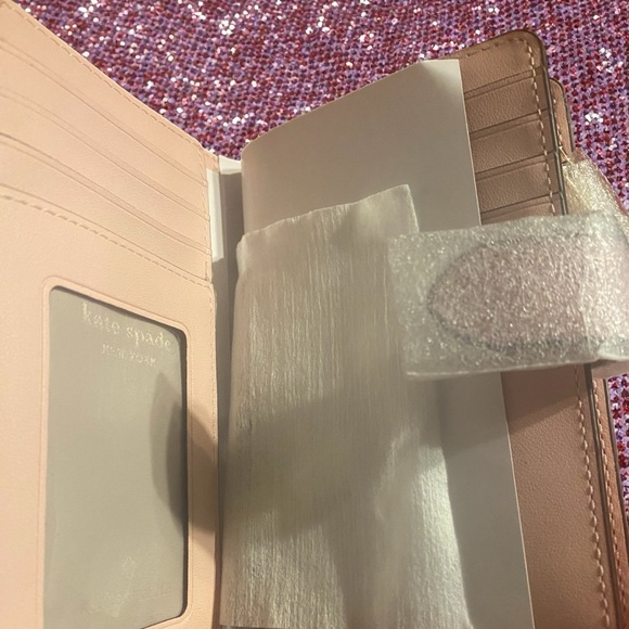 Kate Spade Glitter Pink Compact Bifold Wallet - Picture 5 of 8